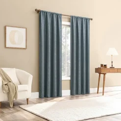 Sun Zero Bronte Floral Rod Pocket Light-Filtering Single Curtain Panel