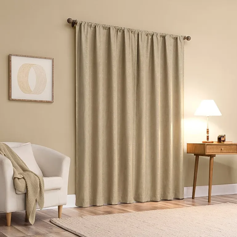 Sun Zero Bronte Floral Rod Pocket Light-Filtering Single Curtain Panel