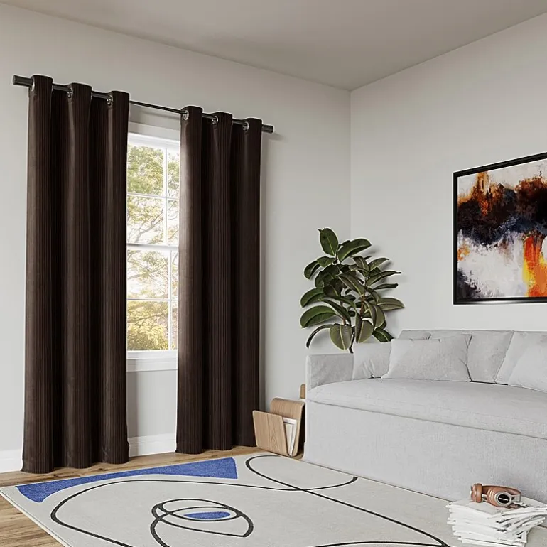 Sun Zero Cascade Grommet Top Blackout Single Curtain Panel