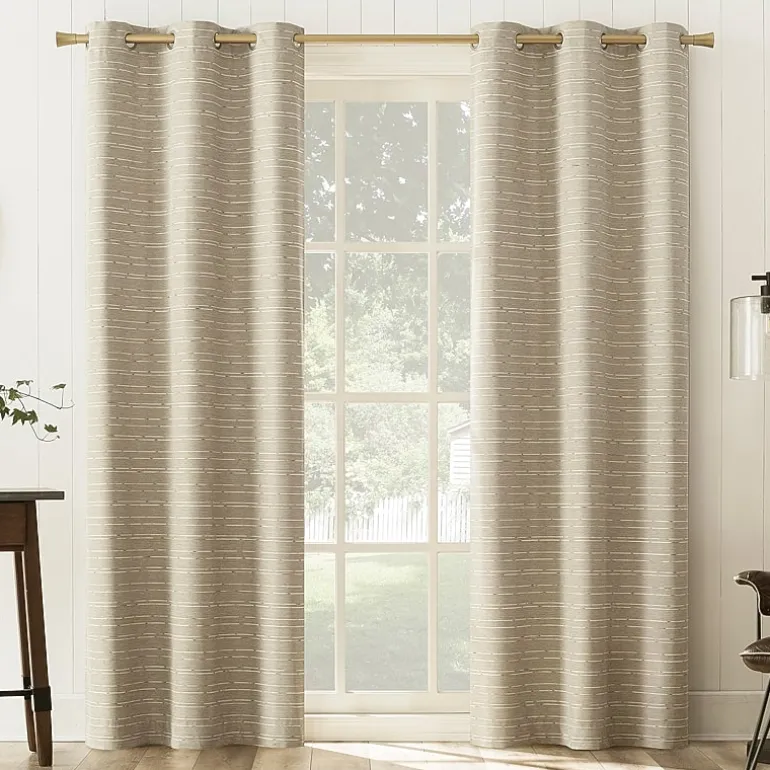 Sun Zero Dresden Detail Magnetic Grommet Top Light-Filtering Set of 2 Curtain Panel