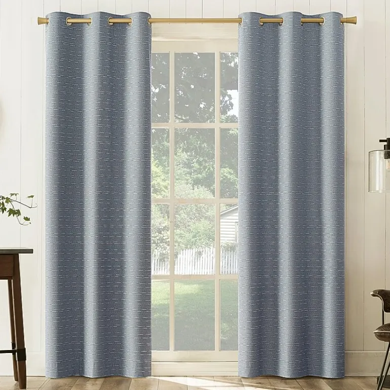 Sun Zero Dresden Detail Magnetic Grommet Top Light-Filtering Set of 2 Curtain Panel