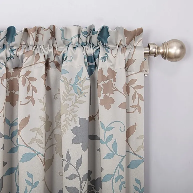 Sun Zero Emory Botanical Print Rod Pocket Energy Saving Light-Filtering Single Curtain Panel