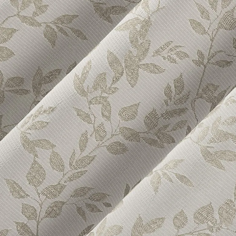 Sun Zero Estelle Foliage Woven Back Tab Light-Filtering Set of 2 Curtain Panel