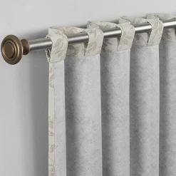 Sun Zero Estelle Foliage Woven Back Tab Light-Filtering Set of 2 Curtain Panel