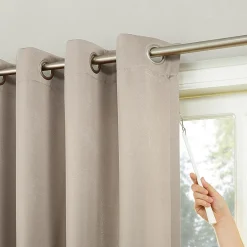 Sun Zero Evan Blackout Grommet Top Single Patio Door Curtain