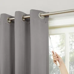 Sun Zero Evan Blackout Grommet Top Single Patio Door Curtain