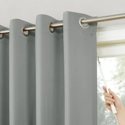Sun Zero Evan Blackout Grommet Top Single Patio Door Curtain