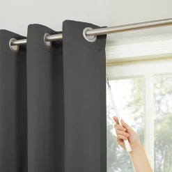 Sun Zero Evan Blackout Grommet Top Single Patio Door Curtain