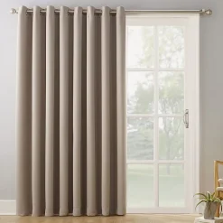 Sun Zero Evan Blackout Grommet Top Single Patio Door Curtain