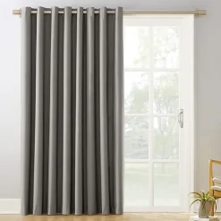 Sun Zero Evan Blackout Grommet Top Single Patio Door Curtain