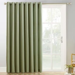 Sun Zero Evan Blackout Grommet Top Single Patio Door Curtain
