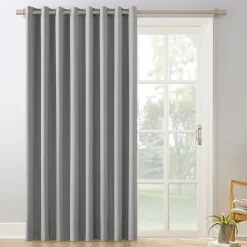 Sun Zero Evan Blackout Grommet Top Single Patio Door Curtain