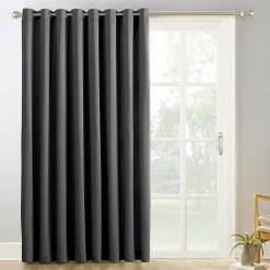 Sun Zero Evan Blackout Grommet Top Single Patio Door Curtain