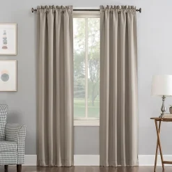 Sun Zero Evan Rod Pocket Energy Saving Blackout Single Curtain Panel