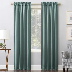 Sun Zero Evan Rod Pocket Energy Saving Blackout Single Curtain Panel