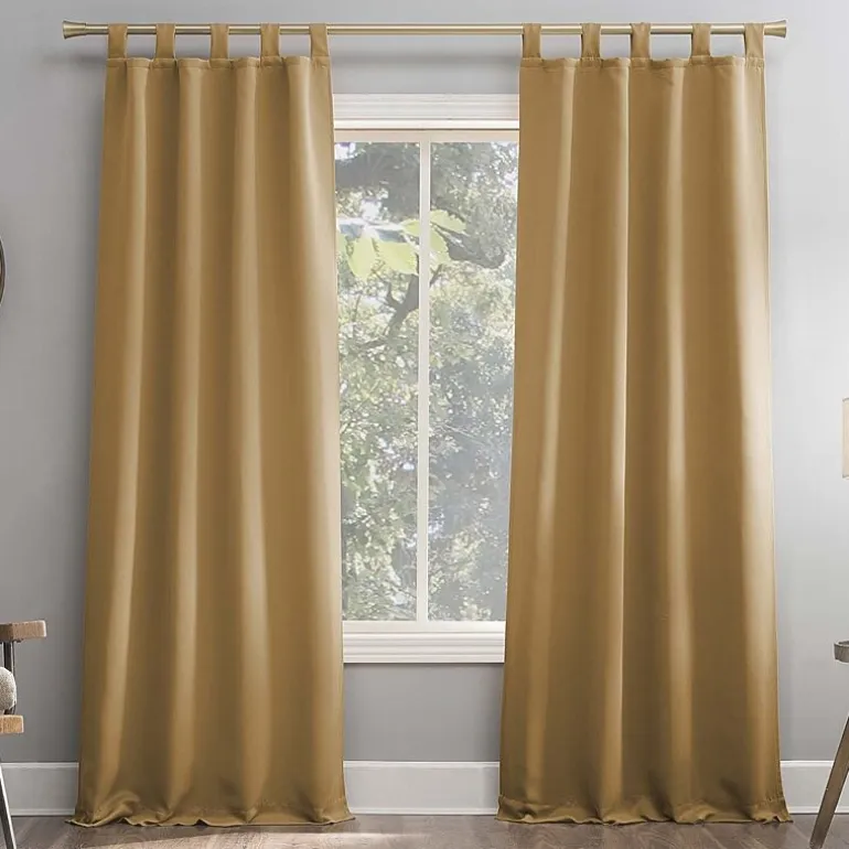 Sun Zero Evan Tab Top Energy Saving Blackout Single Curtain Panel