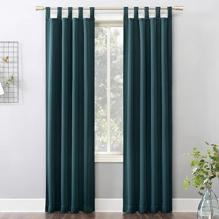 Sun Zero Evan Tab Top Energy Saving Blackout Single Curtain Panel