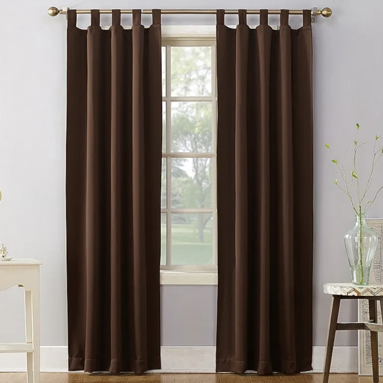Sun Zero Evan Tab Top Energy Saving Blackout Single Curtain Panel
