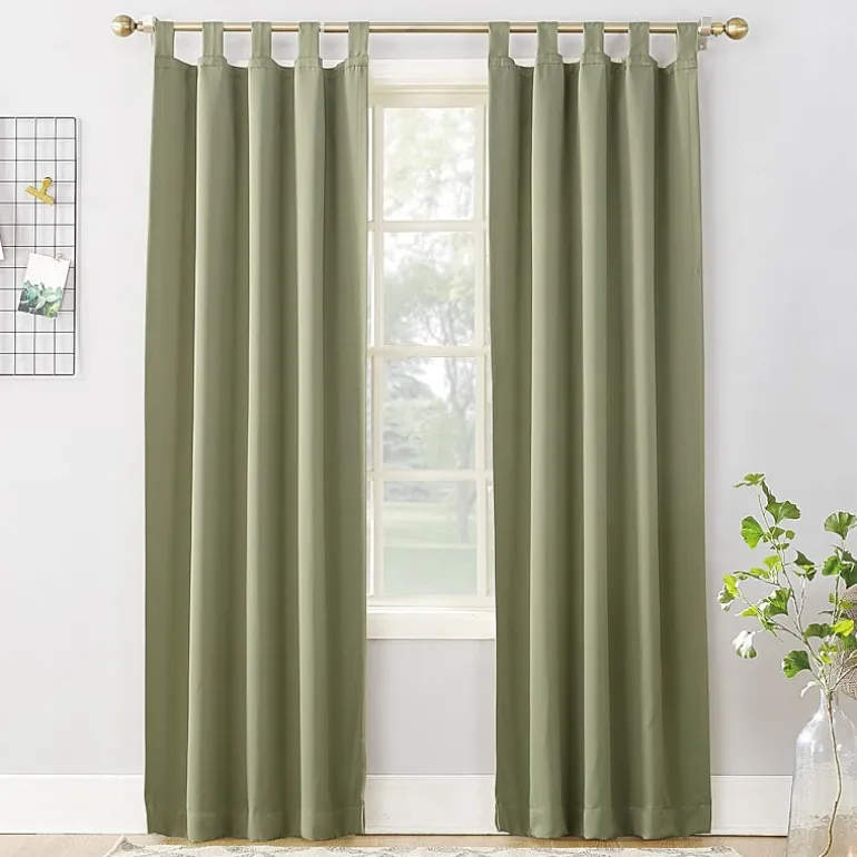 Sun Zero Evan Tab Top Energy Saving Blackout Single Curtain Panel
