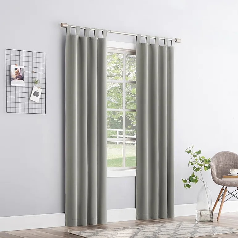 Sun Zero Evan Tab Top Energy Saving Blackout Single Curtain Panel