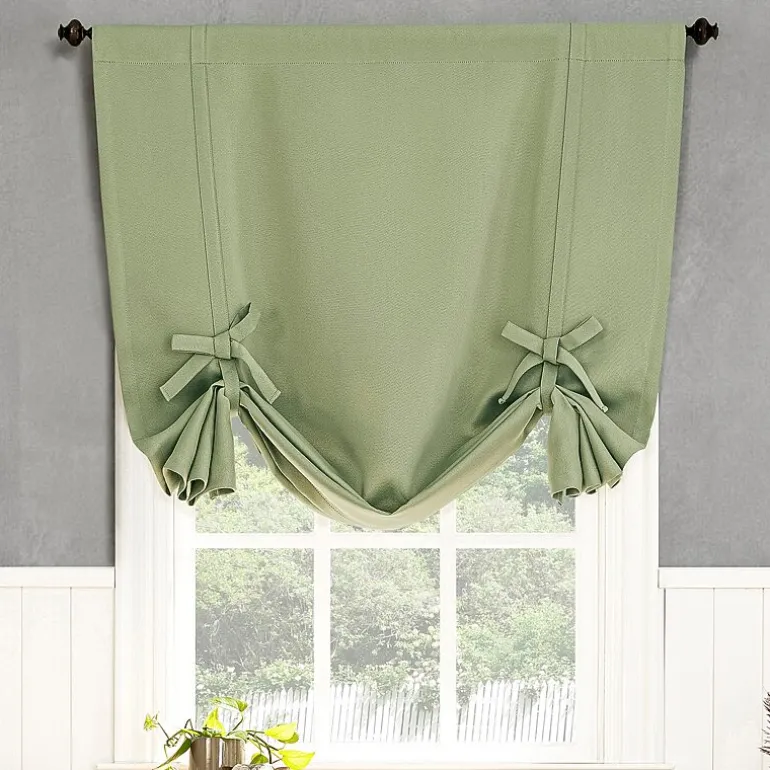 Sun Zero Evantieup Blackout Rod Pocket Single Tie-Up Shade