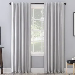 Sun Zero Evelina Faux Dupioni Silk Thermal Extreme Back Tab Energy Saving 100% Blackout Single Curtain Panel