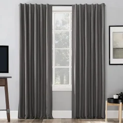Sun Zero Evelina Faux Dupioni Silk Thermal Extreme Back Tab Energy Saving 100% Blackout Single Curtain Panel
