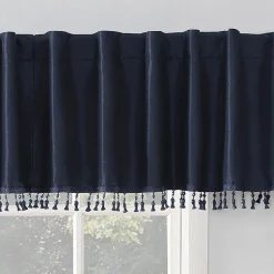 Sun Zero Evelina Faux Dupioni Silk Beaded Tassels Thermal Extreme Back Tab Valance
