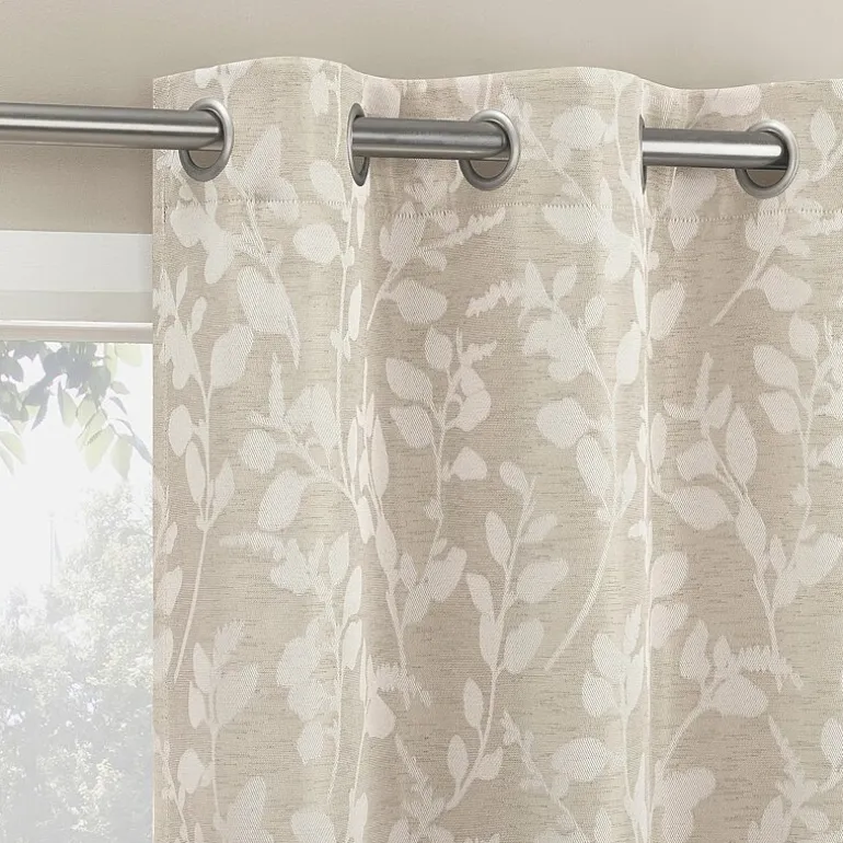 Sun Zero Glynn Gaia Woven Floral Magnetic Closure Grommet Top Energy Saving 100% Blackout Set of 2 Curtain Panel