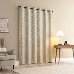 Sun Zero Glynn Gaia Woven Floral Magnetic Closure Grommet Top Energy Saving 100% Blackout Set of 2 Curtain Panel