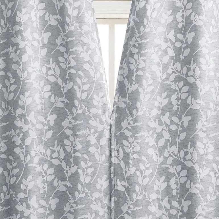 Sun Zero Glynn Gaia Woven Floral Magnetic Closure Grommet Top Energy Saving 100% Blackout Set of 2 Curtain Panel