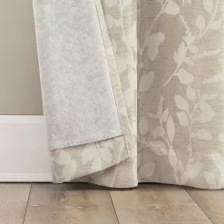 Sun Zero Glynn Gaia Woven Floral Magnetic Closure Grommet Top Energy Saving 100% Blackout Set of 2 Curtain Panel