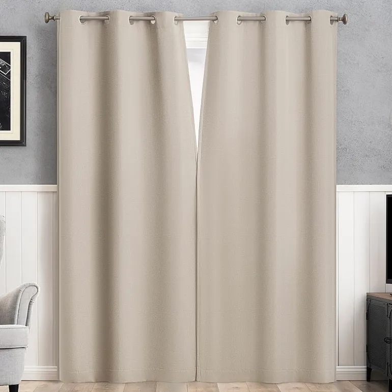 Sun Zero Glynn Magnetic Closure Grommet Top 100% Blackout Set of 2 Curtain Panel