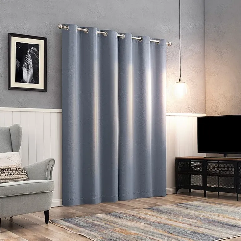 Sun Zero Glynn Magnetic Closure Grommet Top 100% Blackout Set of 2 Curtain Panel