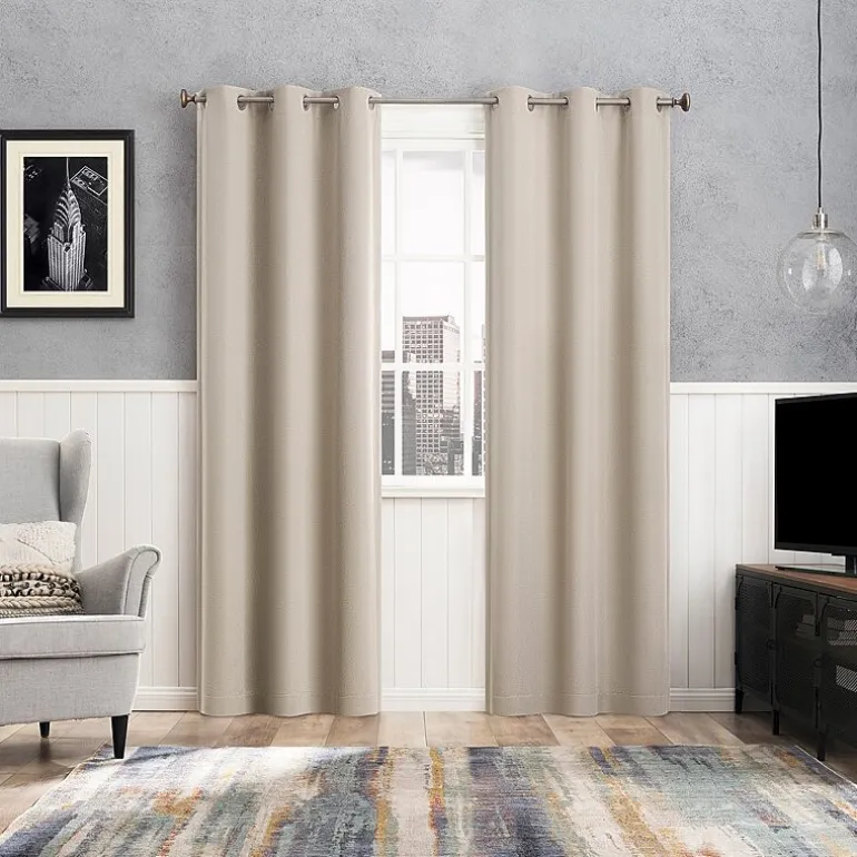 Sun Zero Glynn Magnetic Closure Grommet Top 100% Blackout Set of 2 Curtain Panel