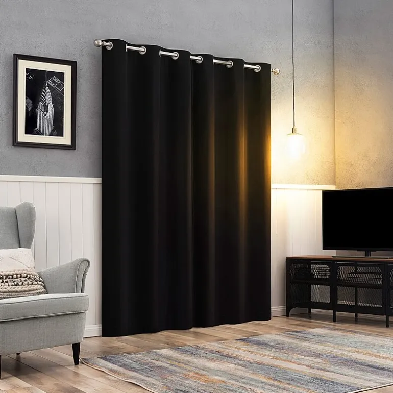 Sun Zero Glynn Magnetic Closure Grommet Top 100% Blackout Set of 2 Curtain Panel