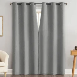 Sun Zero Glynn Magnetic Closure Grommet Top 100% Blackout Set of 2 Curtain Panel