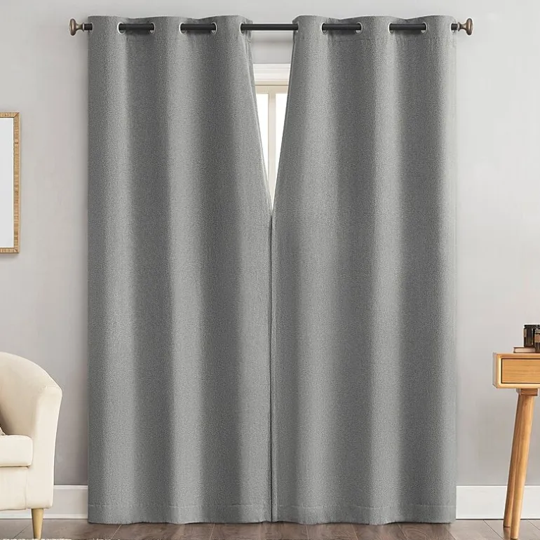 Sun Zero Glynn Magnetic Closure Grommet Top 100% Blackout Set of 2 Curtain Panel