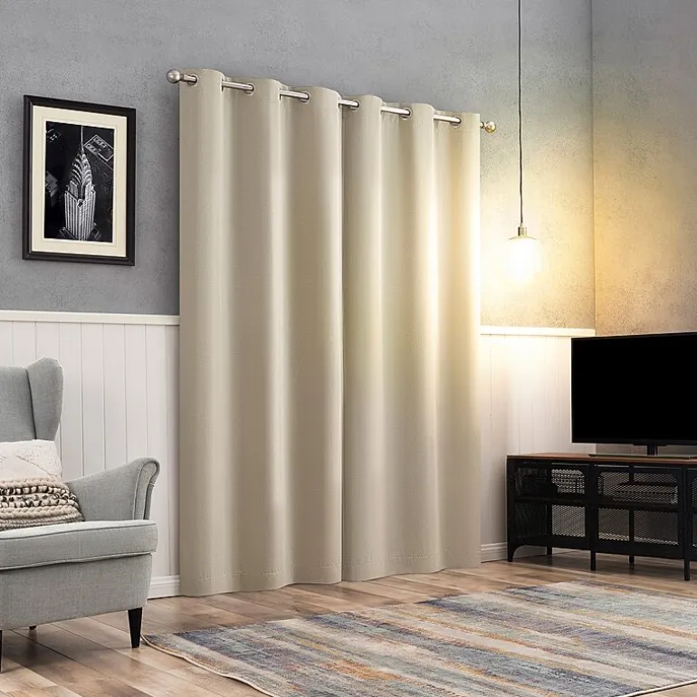 Sun Zero Glynn Magnetic Closure Grommet Top 100% Blackout Set of 2 Curtain Panel