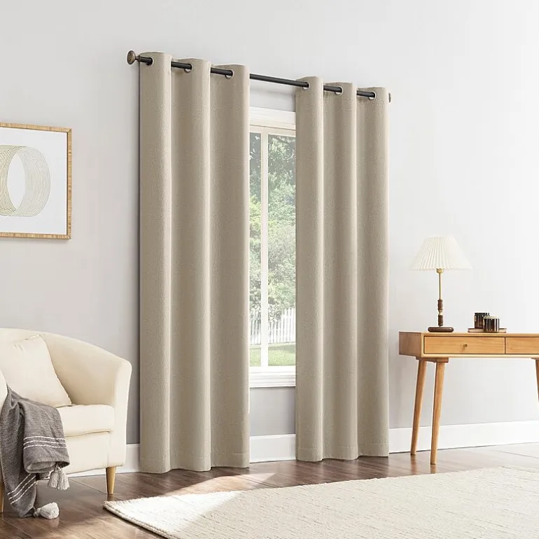 Sun Zero Glynn Magnetic Closure Grommet Top 100% Blackout Set of 2 Curtain Panel
