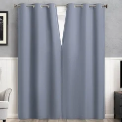 Sun Zero Glynn Magnetic Closure Grommet Top 100% Blackout Set of 2 Curtain Panel