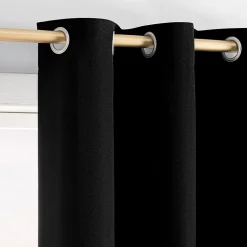 Sun Zero Glynn Magnetic Closure Grommet Top 100% Blackout Set of 2 Curtain Panel