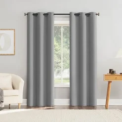 Sun Zero Glynn Magnetic Closure Grommet Top 100% Blackout Set of 2 Curtain Panel