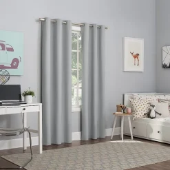 Sun Zero Harper Grommet Top Energy Saving 100% Blackout Single Curtain Panel