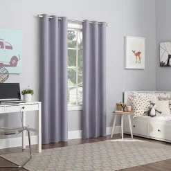 Sun Zero Harper Grommet Top Energy Saving 100% Blackout Single Curtain Panel