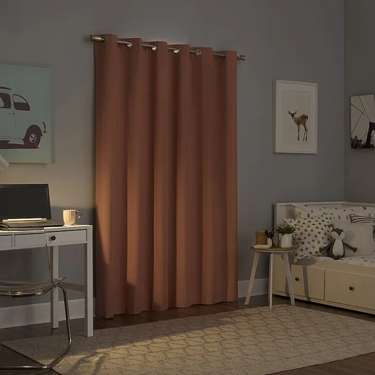 Sun Zero Harper Grommet Top Energy Saving 100% Blackout Single Curtain Panel