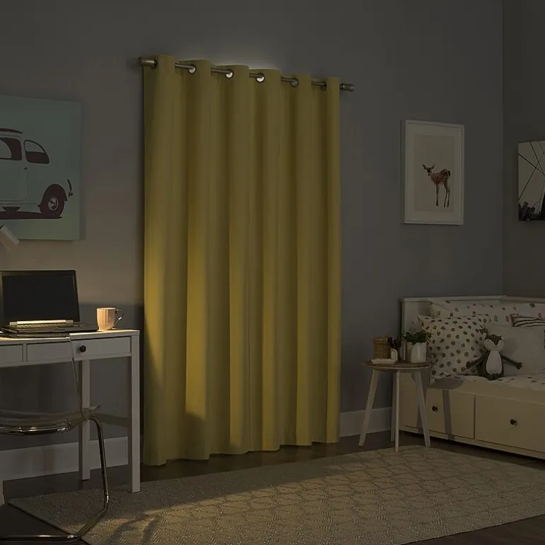 Sun Zero Harper Grommet Top Energy Saving 100% Blackout Single Curtain Panel