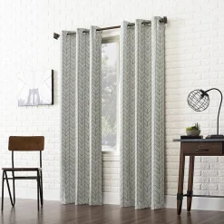 Sun Zero Kenwood Chevron Grommet Top Energy Saving Blackout Single Curtain Panel