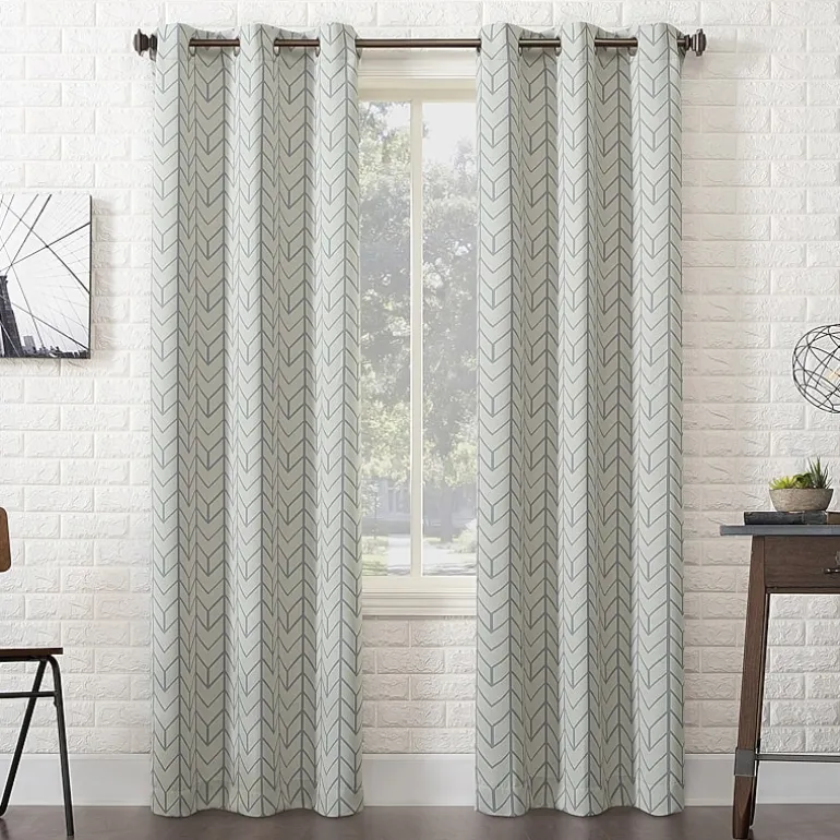 Sun Zero Kenwood Chevron Grommet Top Energy Saving Blackout Single Curtain Panel