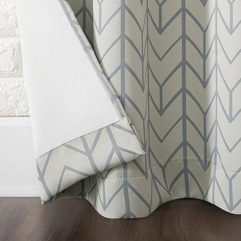 Sun Zero Kenwood Chevron Grommet Top Energy Saving Blackout Single Curtain Panel